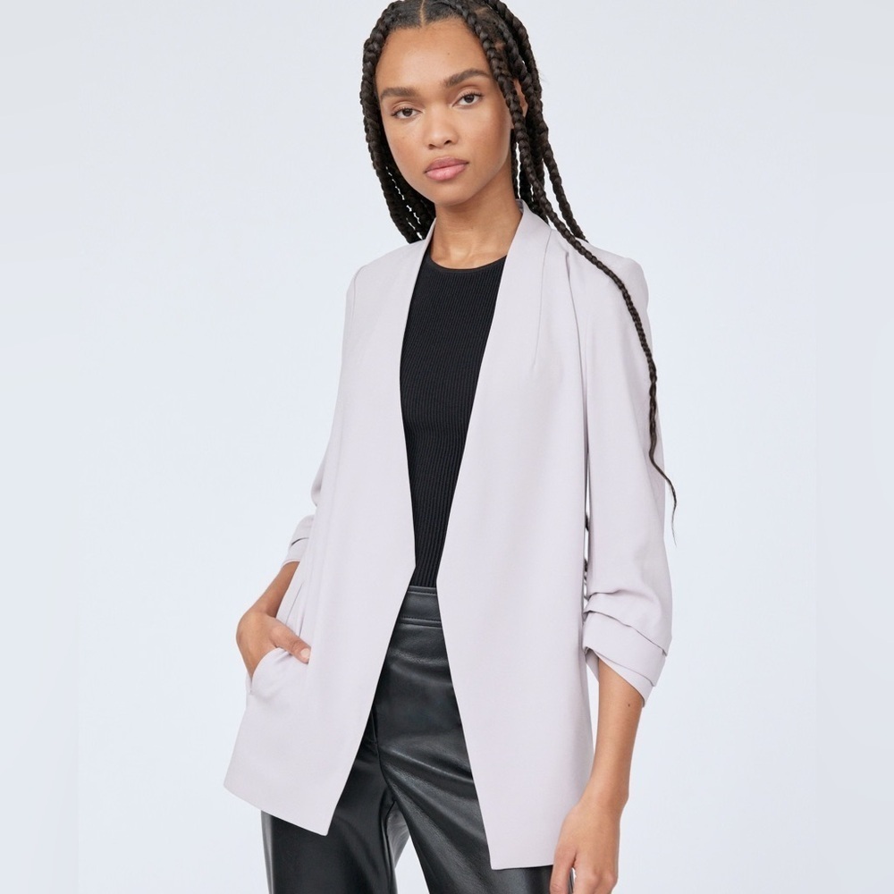 EXCELLENT CONDITION RACHEL ZOE POLYESTER BLAZER SIZE XL WITH RUCHED SLEEVES